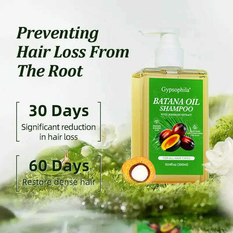Gypsophila Batana Oil Shampoo with Rosemary Extract – Hair Growth & Loss Prevention, 10.14 fl oz (300ml)