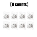 8PCS Curtain Rod Brackets with Clips, Transparent Drapery Hooks, Adjustable Rod Holder, Multipurpose Wall Mount for Living Room, Bathroom, Kitchen, Bedroom