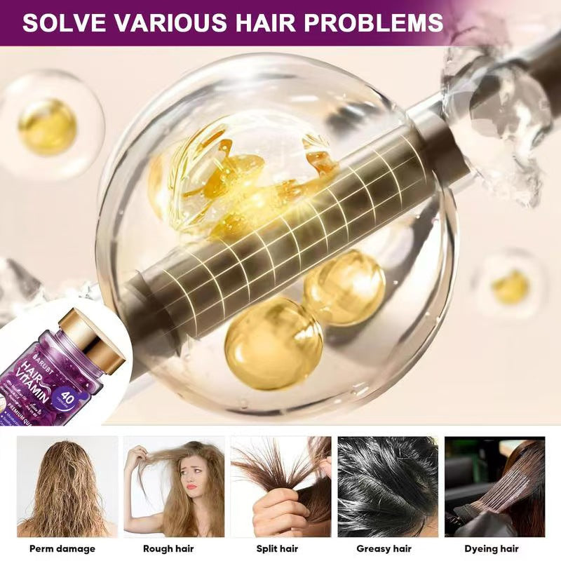 BARUBT Hair Vitamin Oil Capsules – Moroccan & Jojoba Oil, 40 Capsules