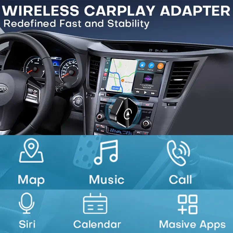 YURNLV Wireless CarPlay Adapter – iPhone & Android Compatible, Plug & Play, Hands-Free Calling