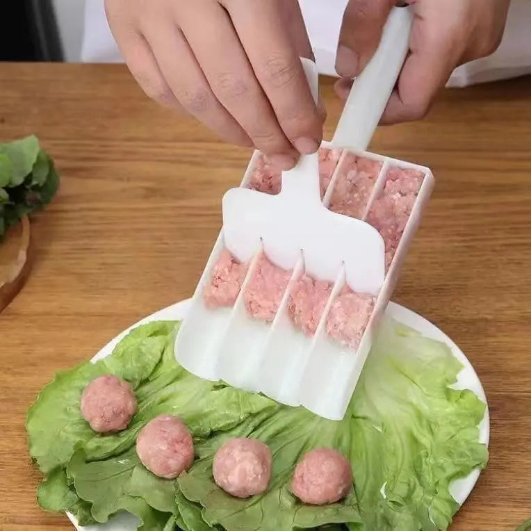 Multifunction Meatball Maker with 4 Baller Spoons & Cutting Spade | DIY Meatball, Fish Ball, Shrimp Ball & Burger Patty Mold | Food Grade | 1,000,000+ Sold