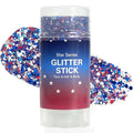 4th of July Glitter Stick | Red, White & Blue Body & Hair Sparkle for Independence Day Party, Festival & Fun Holiday Look