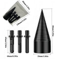 32mm Firewood Splitter Drill Bit Set – Heavy-Duty Wood Splitting Cone for Impact Drill, Electric Hammer & Hand Drill | Round + Square + Hex Shank