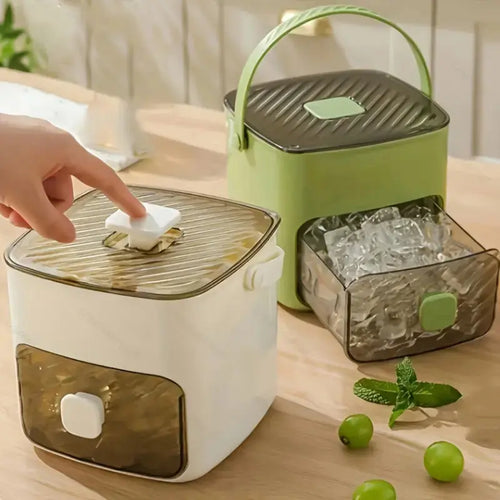 48-Compartment Press-to-Dispense Ice Maker with Storage Bucket