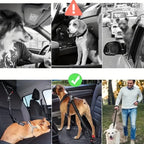 2-Pack Pet Car Seat Belt Dog Leash – Adjustable Safety Tether with Bungee Buffer