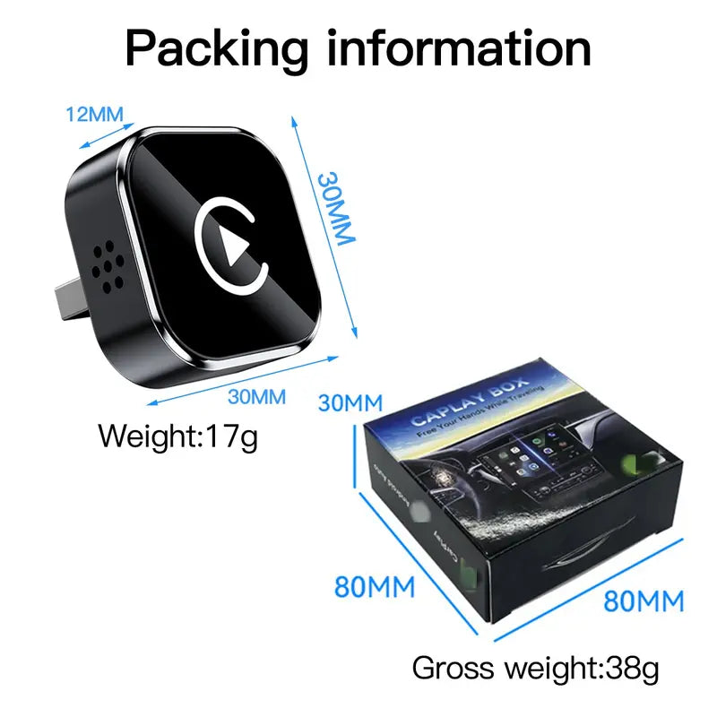 YURNLV Wireless CarPlay Adapter – iPhone & Android Compatible, Plug & Play, Hands-Free Calling