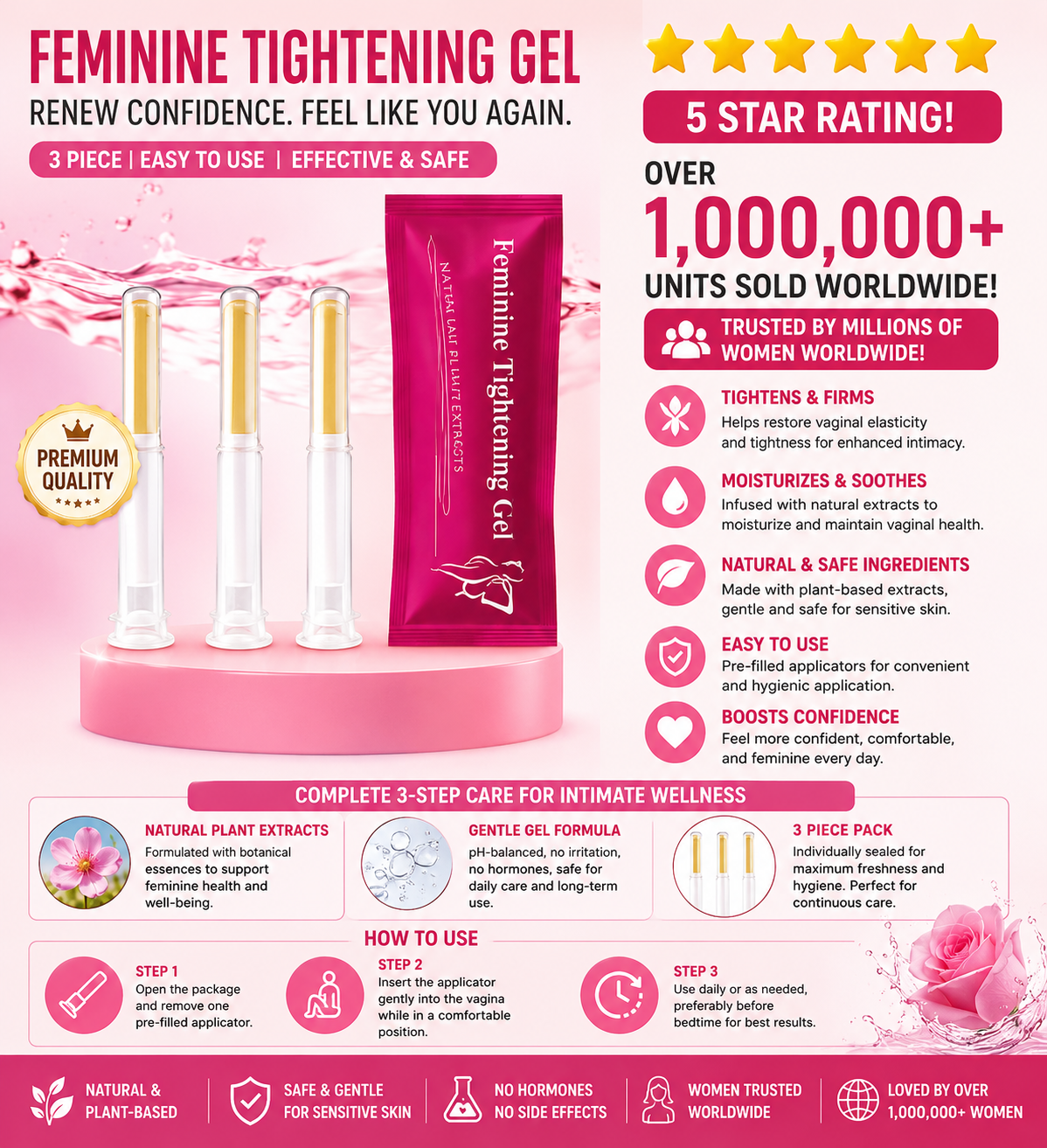 Feminine Tightening & Soothing Gel | Natural Herb Formula for Daily Comfort & Balance