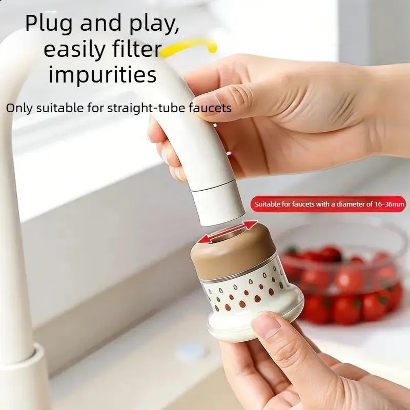 Miniature Water Faucet Filter with Multi-Layer Filtration for Fresh Water, Kitchen Vegetable Washing Splash Guard, Rotatable Water-Saving Purifier for Home Use