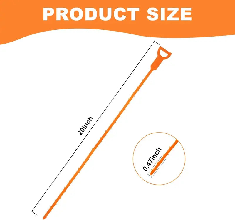 Drain Snake Hair Clog Remover – 5 Pack, 20-Inch Flexible Drain Cleaner Tool