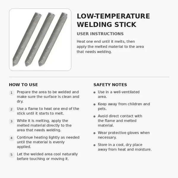 Low-Temperature Flux-Cored Aluminum Welding Rods | No Welding Machine Needed | Multi-Metal Repair for Aluminum, Copper, Iron & Stainless Steel