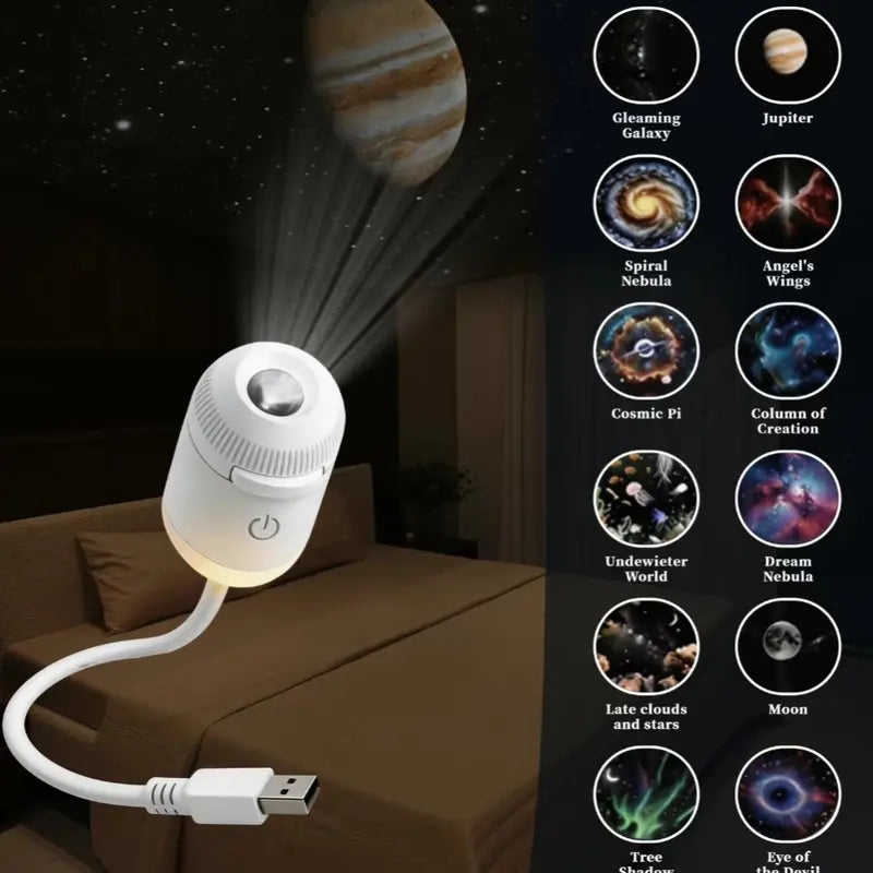 USB Galaxy Projector Night Light – Starry Sky LED Lamp