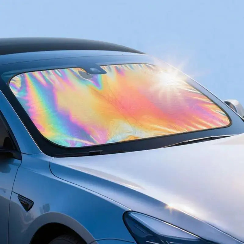 2PCS Holographic Car Windshield Sunshade – Foldable Anti-UV Front Window Sun Shade | Triple-Layer Heat Protection | Universal Fit for Sedan, SUV & Truck