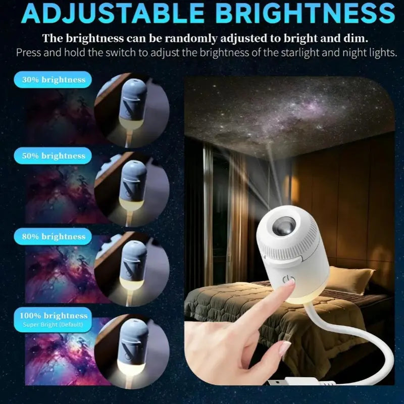 USB Galaxy Projector Night Light – Starry Sky LED Lamp