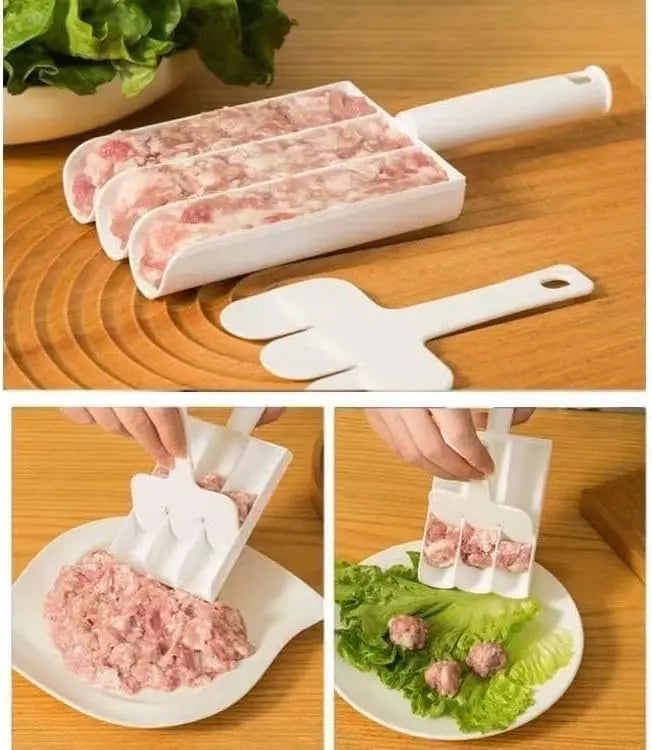 Multifunction Meatball Maker with 4 Baller Spoons & Cutting Spade | DIY Meatball, Fish Ball, Shrimp Ball & Burger Patty Mold | Food Grade | 1,000,000+ Sold