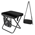 12" Portable Collapsible Stool - Folding Chair with Storage Pouch, Convertible Satchel for Hands-Free Carry & Supports 265Lbs, Ultralight for Hiking, Fishing, Camping, Festivals