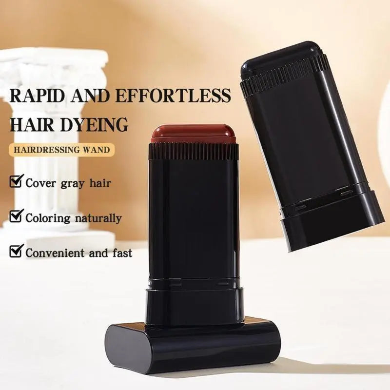 2-Pack Long-Lasting Hair Dye Wand Stick – Instant Gray Coverage, Waterproof & Sweatproof Hairdressing Comb (20g, Black)