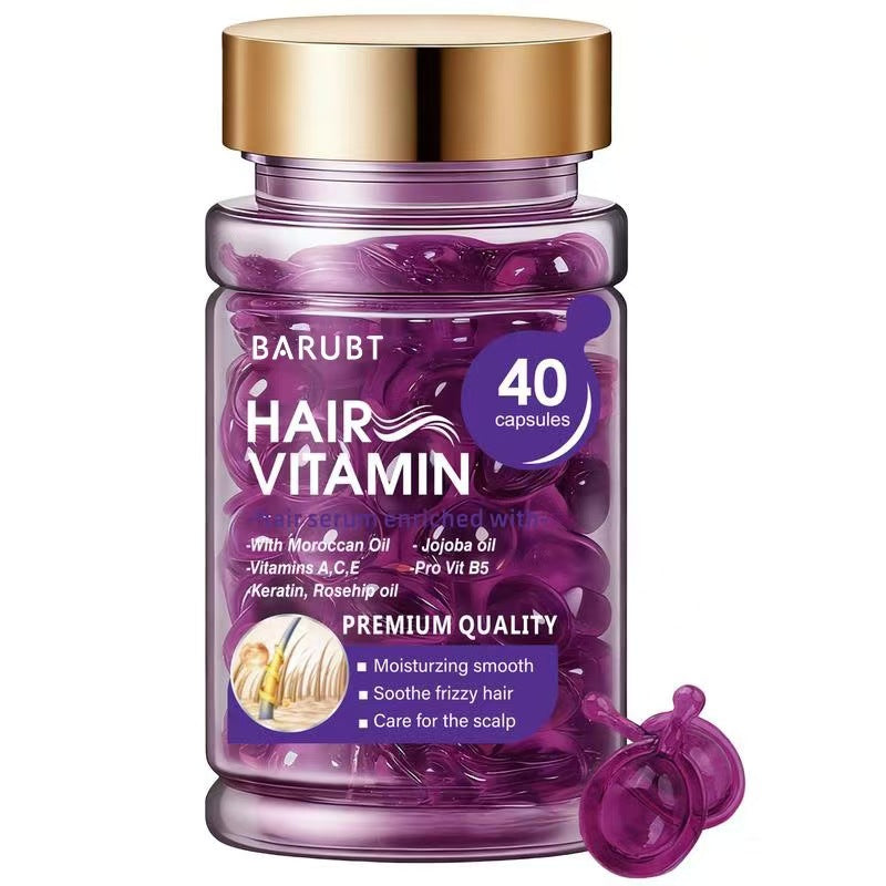 BARUBT Hair Vitamin Oil Capsules – Moroccan & Jojoba Oil, 40 Capsules