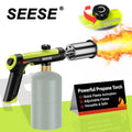SEESE Propane Torch — One-Touch Max Fire, Safety Lock, Adjustable Flame | BBQ, Searing, Fireplace