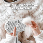 3-in-1 Steam Pet Brush | Self-Cleaning Grooming Comb for Dogs & Cats | Anti-Static Mist Spray | Bionic Anti-Scratch Pins | USB Rechargeable (White)