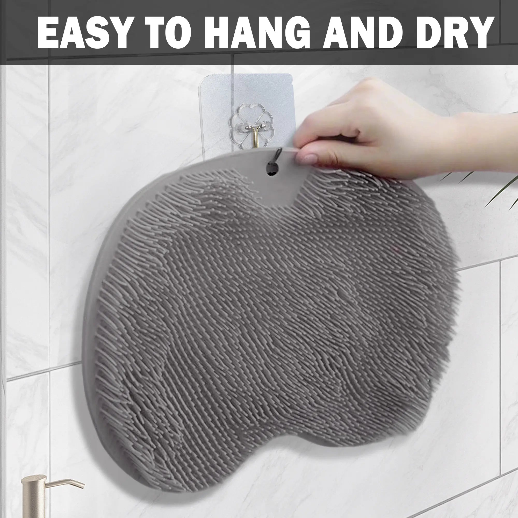 Silicone Shower Foot Scrubber Mat – Exfoliating Body Brush with Non-Slip Suction Cups, Wall-Mountable
