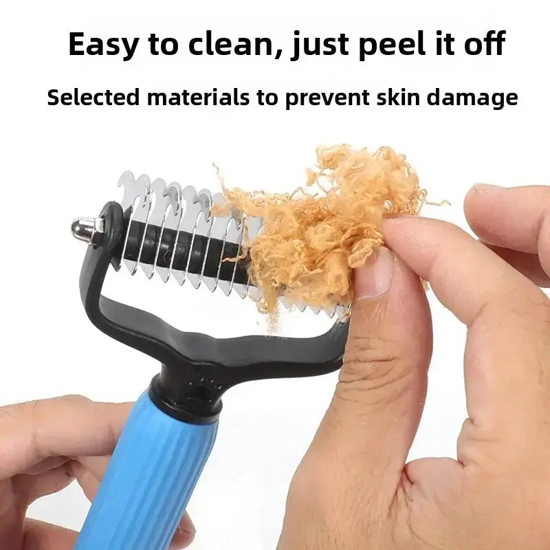 Universal Pet Detangling Comb for Dogs — Double-Sided Stainless Steel Grooming Tool for Coat Care & Shedding Removal