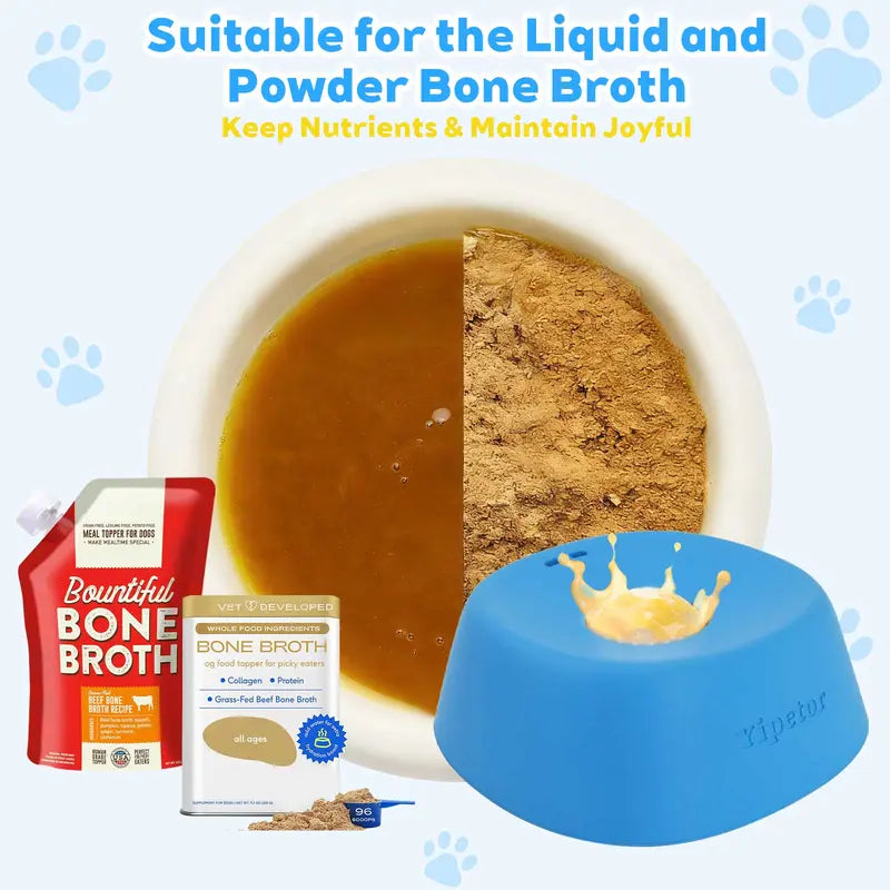 Yipetor Slow Feeder Dog Bowl – No-Spill Liquid Treat & Bone Broth Licking Bowl | Built-in Rolling Ball | Buy 2 Get 1 Free Zen Disc