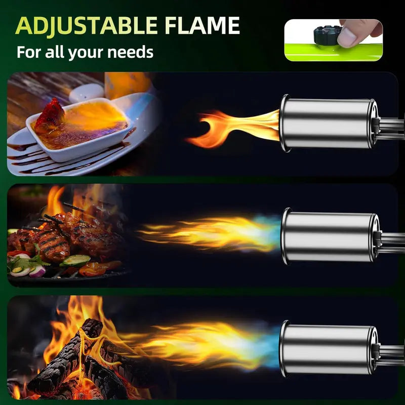 SEESE Propane Torch — One-Touch Max Fire, Safety Lock, Adjustable Flame | BBQ, Searing, Fireplace