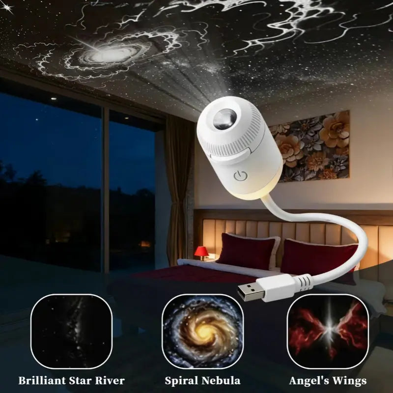 USB Galaxy Projector Night Light – Starry Sky LED Lamp