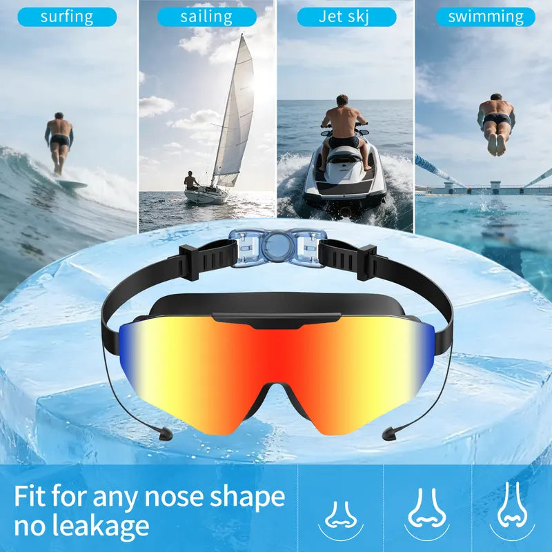 Outly 2-Pack Swim Goggles with Earplugs – Anti-Fog, UV Protection, 180° Wide View for Adults & Kids (Ages 4-12)