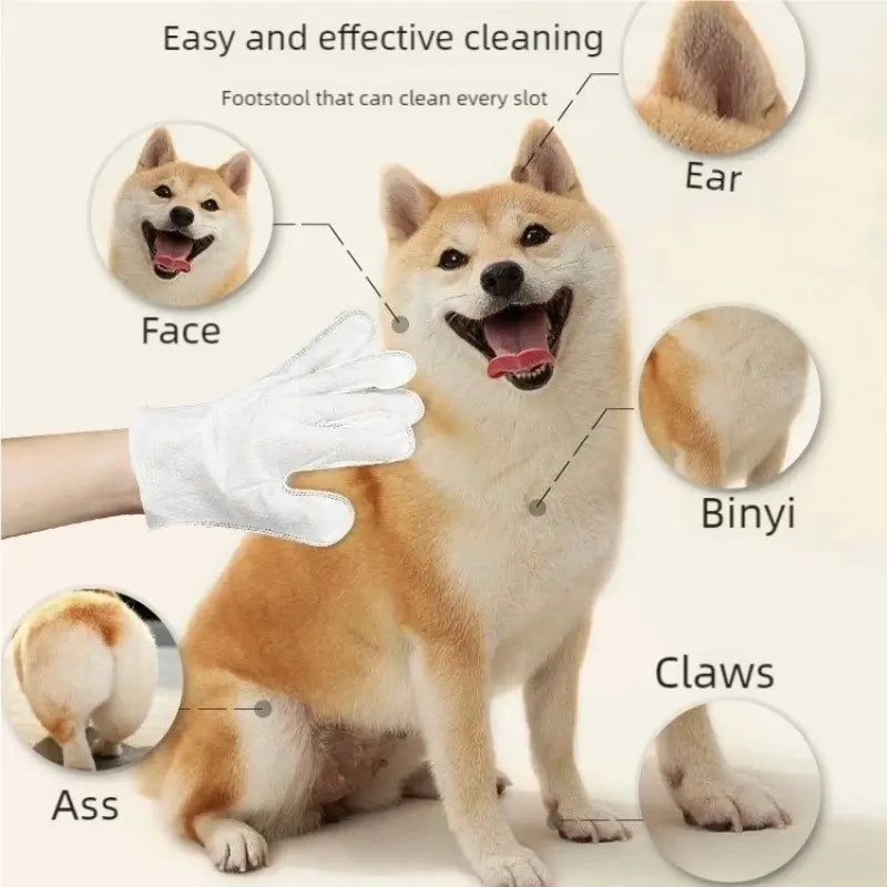 Pet Grooming Glove Wipes for Dogs & Cats – 6 Sheets, Rinse-Free Daily Care
