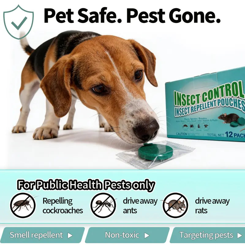 12-Pack Rodent & Insect Repellent Balls – Natural Essential Oil Pest Control Pouches for Home & Kitchen