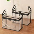 Large Clear Plastic Storage Box with Zipper Lid – Heavy-Duty Organizer for Home, Camping & Moving. Length: 12.47 ft Width: 7.87 ft Height: 10.50 ft
