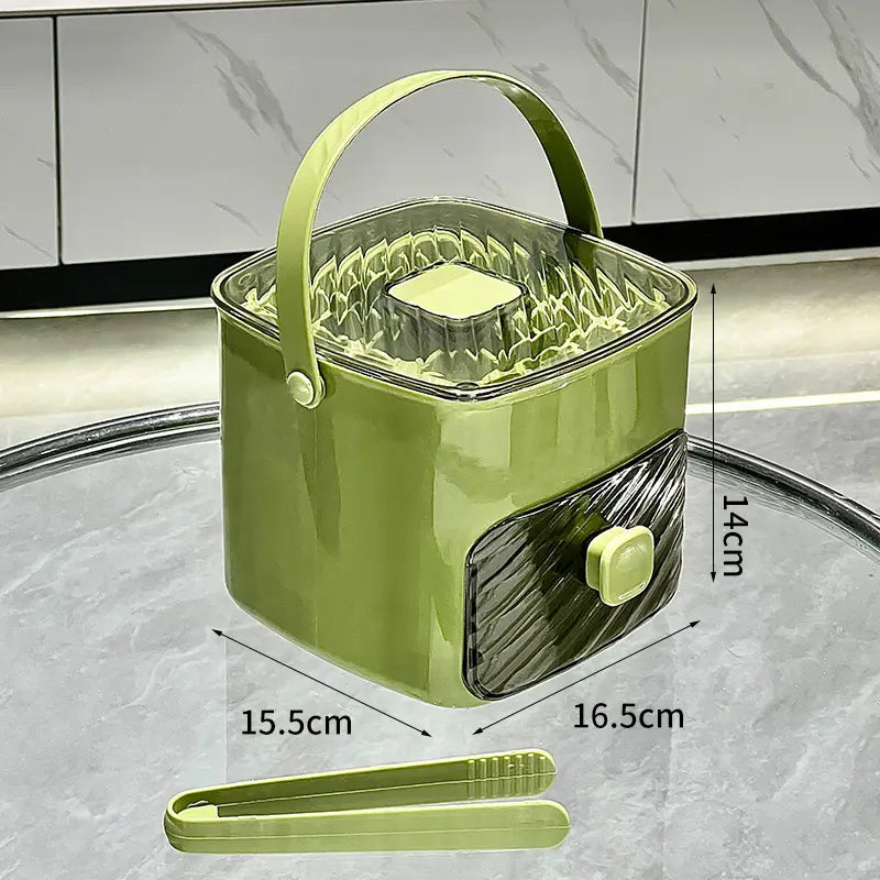 48-Compartment Press-to-Dispense Ice Maker with Storage Bucket
