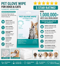 Pet Grooming Glove Wipes for Dogs & Cats – 6 Sheets, Rinse-Free Daily Care