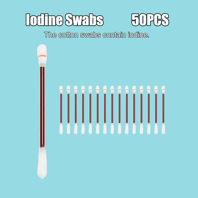 100 Cotton Swabs - Care & Pet Cotton Swabs, Individually Packaged | Portable for Outdoor Activities & Emergency Supplies