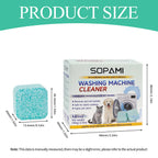 SOPAMI Washing Machine Cleaner Tablets 12 count formulated for pet owners fragrance free neutralizes pet odors removes pet hair buildup safe for septic systems dissolves dirt and residue