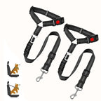 2-Pack Pet Car Seat Belt Dog Leash – Adjustable Safety Tether with Bungee Buffer