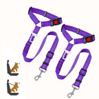2-Pack Pet Car Seat Belt Dog Leash – Adjustable Safety Tether with Bungee Buffer