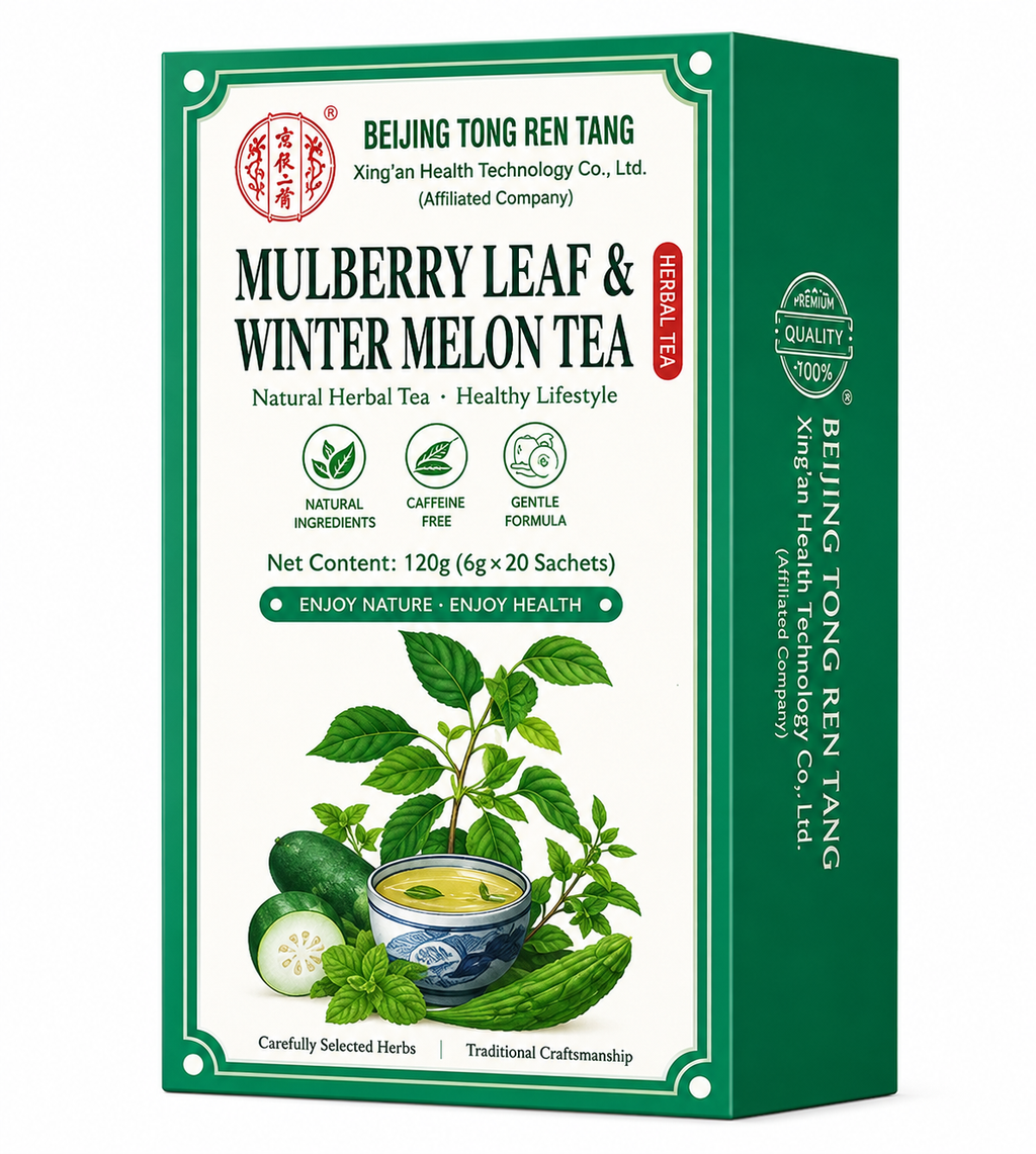 Beijing Tong Ren Tang Mulberry Leaf & Winter Melon Tea – 20 Sachets (120g), Caffeine-Free, Natural Herbal Tea, Gentle Formula